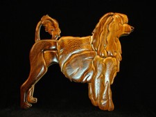 Hand crafted 3D Intarsia Wood Art PORTUGUESE WATER DOG Sign Wall Plaque