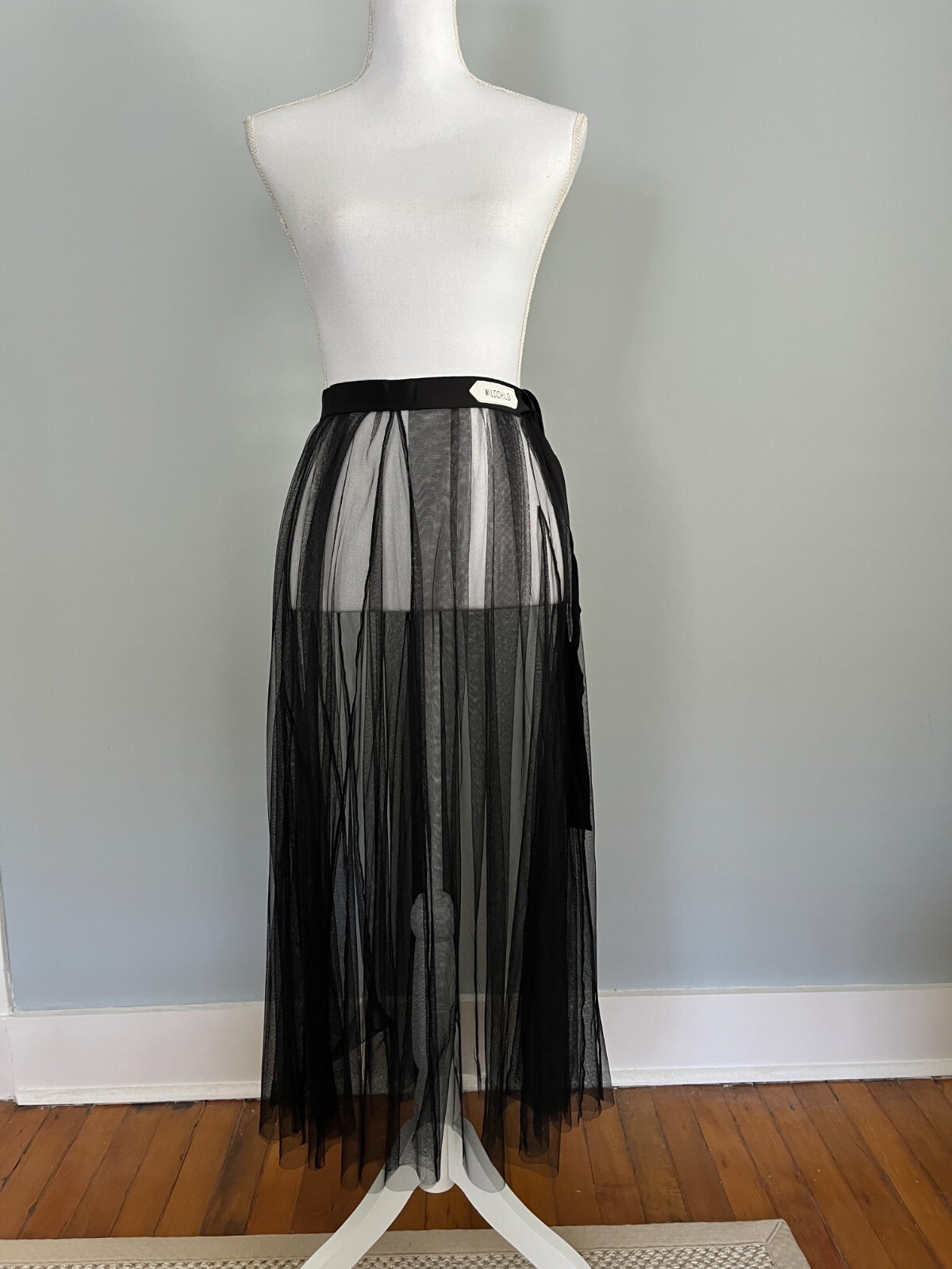 Women's Long Tulle Tutu Skirt - White, 5 Layers, Floor Length, Stretch Waist, Party & Wedding Skirt - View #10