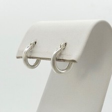 Sterling Silver Tubular Round Hoop Earrings Petite Baby Child