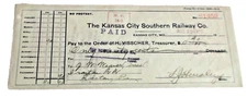 1916 KANSAS CITY SOUTHERN RAILWAY KCS COMPANY CHECK #61453 TO IRONTON RAILROAD