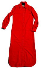 Vintage 60's Geoffrey Beene Bazaar - Long-Sleeve Orange  Navy Shirtdress M/L