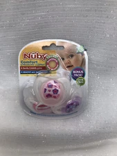 Nuby 3 Count Comfort Ortho Baby PACIFIERs Binkys Soothies Pink Purple 6-12M NEW