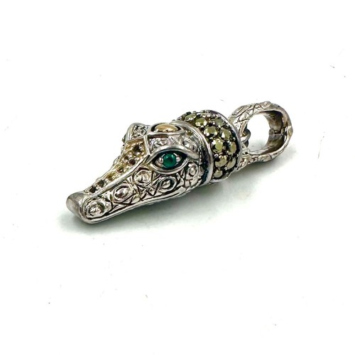 COLGANTE VINTAGE JOHN HARDY .925 14K CON OJOS VERDES COCODRILO - Imagen 4 de 10