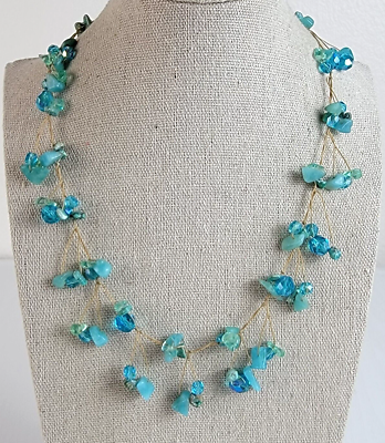 Vtg. Artisan Designer Ronit Nafshi Blue Gemstone And Crystal Charm