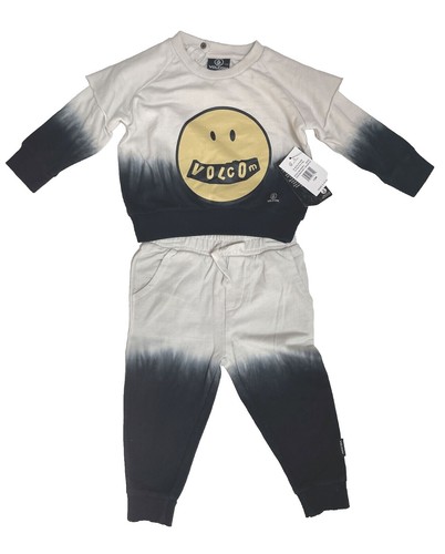 Volcom Baby Toddler Boy 2-Piece Outfit Blue Striped Shirt Khaki