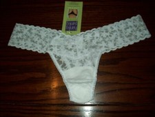 NWT HANKY PANKY LOW RISE STRETCH LACE THONG PANTIES WHIT STARS 9I1582 OS 1 sz
