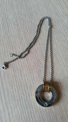 Halskette Kette   + runder Anhänger Edelstahl LOVE   Lock our Love