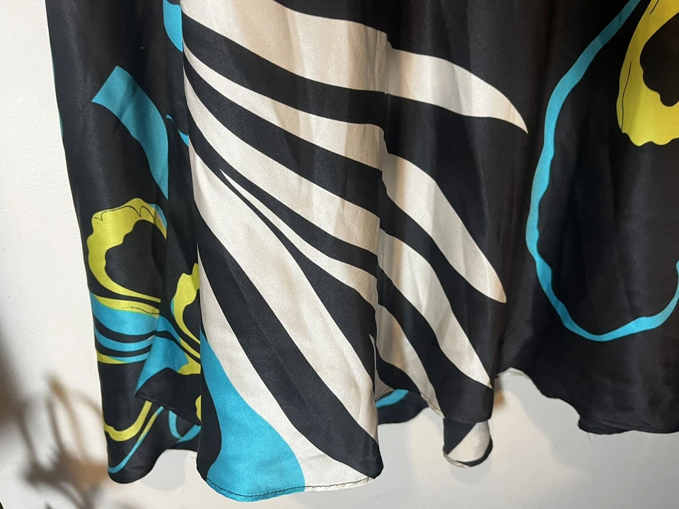 Cache длинный с бретелью через шею летнее платье 100% шелк платье абстрактный цветочный дизайн размер 6 - Изображение 4 из 4