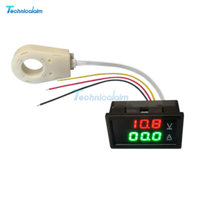Hall Current Voltmeter+ Shunt Dual Digital Display DC 0-300V ±50A/100A/200A/400A