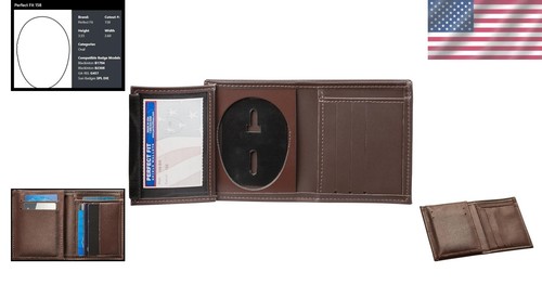 Professional Hidden Badge Wallet in Brown Leather - Perfect for Law Enforcement - Picture 2 of 10