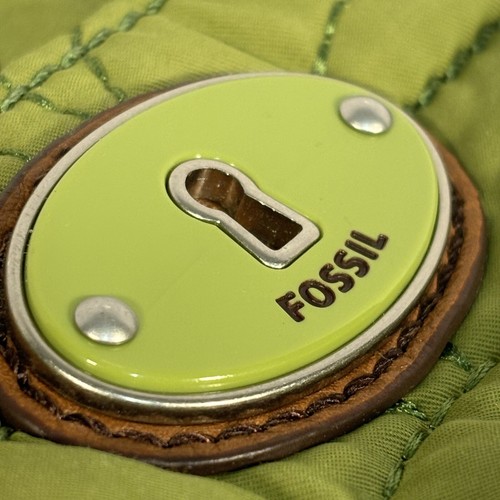 Fossil Key-Per Quilted Green Crossbody Handbag Purse EUC - Picture 13 of 15