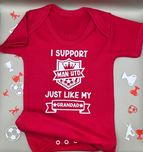 Manchester United FC Personalised Baby Football Vest Babygrow Bodysuit FREE P&P - Picture 21 of 24