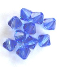 25 pc SWAROVSKI CRYSTAL SAPPHIRE Loose 6mm Beads 5328 Blue BICONES, September