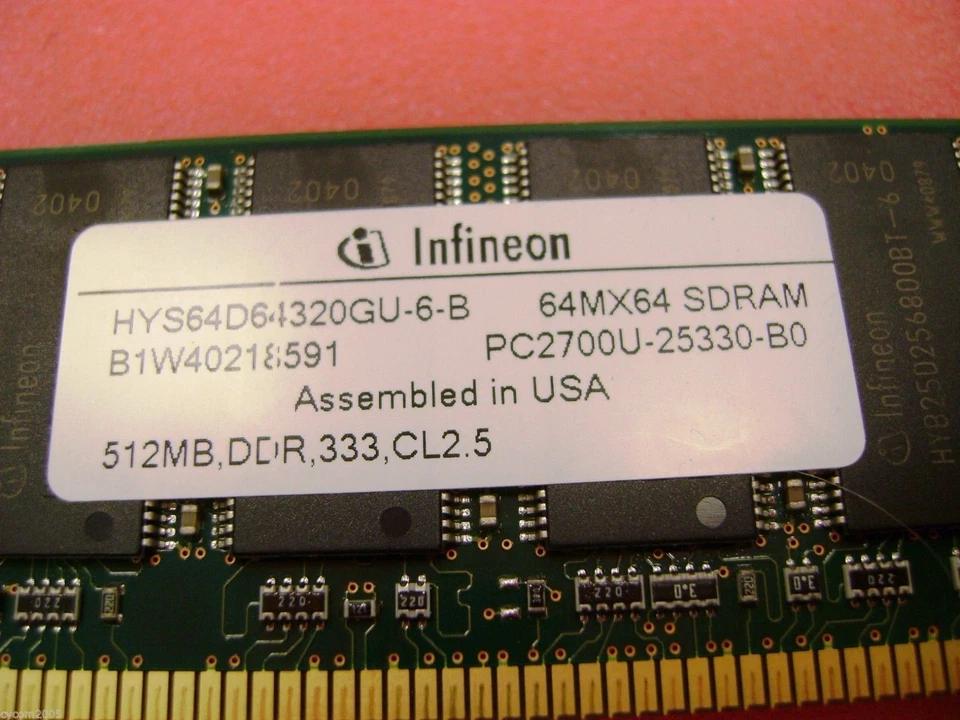 eMachines T6412 512MB DDR PC2700 * HYS64D64320GU-6-B * Infinion  Memory - Image 2 of 4