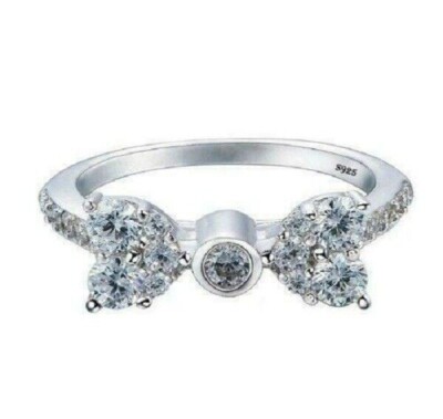 2Ct Lab Created Diamond Knot Bow Design Engagement Ring 14K White Gold  Finish