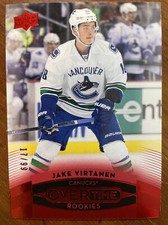 15-16 UD Overtime Hockey Rookie Red Parallel SP 176 Jake Virtanen /99