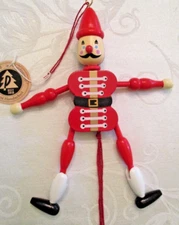NEW, Toy Soldier Wooden Jumping Jack Pull-String Toy/Ornament, Hand Crafted