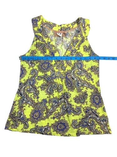 Anthropologie Akemi + Kin Bluse Gr. M gelb ärmellos Plissee Paisley Bluse - Bild 5 von 10