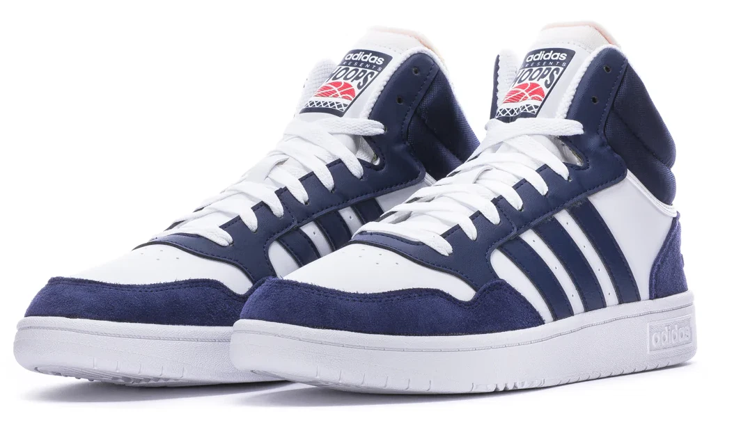 SNEAKERS SPORTIVE ADIDAS HOOPS 3.0 MID BASKET SCARPE UOMO BIANCO BLU TAGLIA 11.5 NUOVE