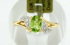 GENUINE 0.68 Cts PERIDOT & DIAMOND RING 10K GOLD - Free Certificate Appraisal — photo 3