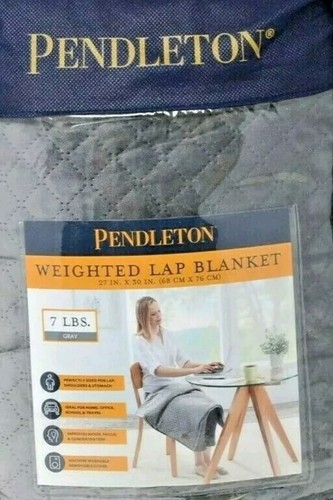 Pendleton Gray Quilted Weighted Lap Velvet Blanket, 28"x31" (G1)