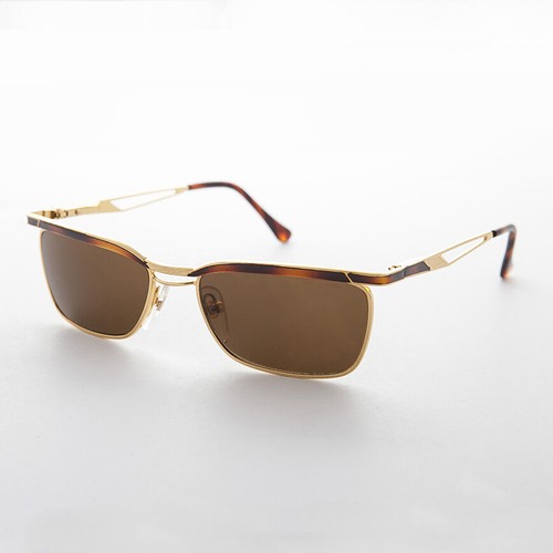 Metallo Vintage Uomo Occhiali da Sole Oro Telaio Marrone Lenti - Fonda |  eBay