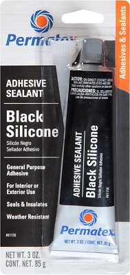 Permatex 81158 Black Silicone Adhesive Sealant, 3 oz. Tube, Pack of 1