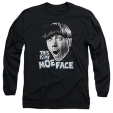 THE THREE STOOGES MOE FACE Licensed Men's Long Sleeve Graphic Tee Shirt SM-3XL