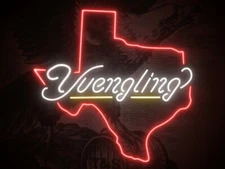 Yuengling Beer Texas State Map 20"x16" Neon Sign Light Lamp Real Glass Bar Club