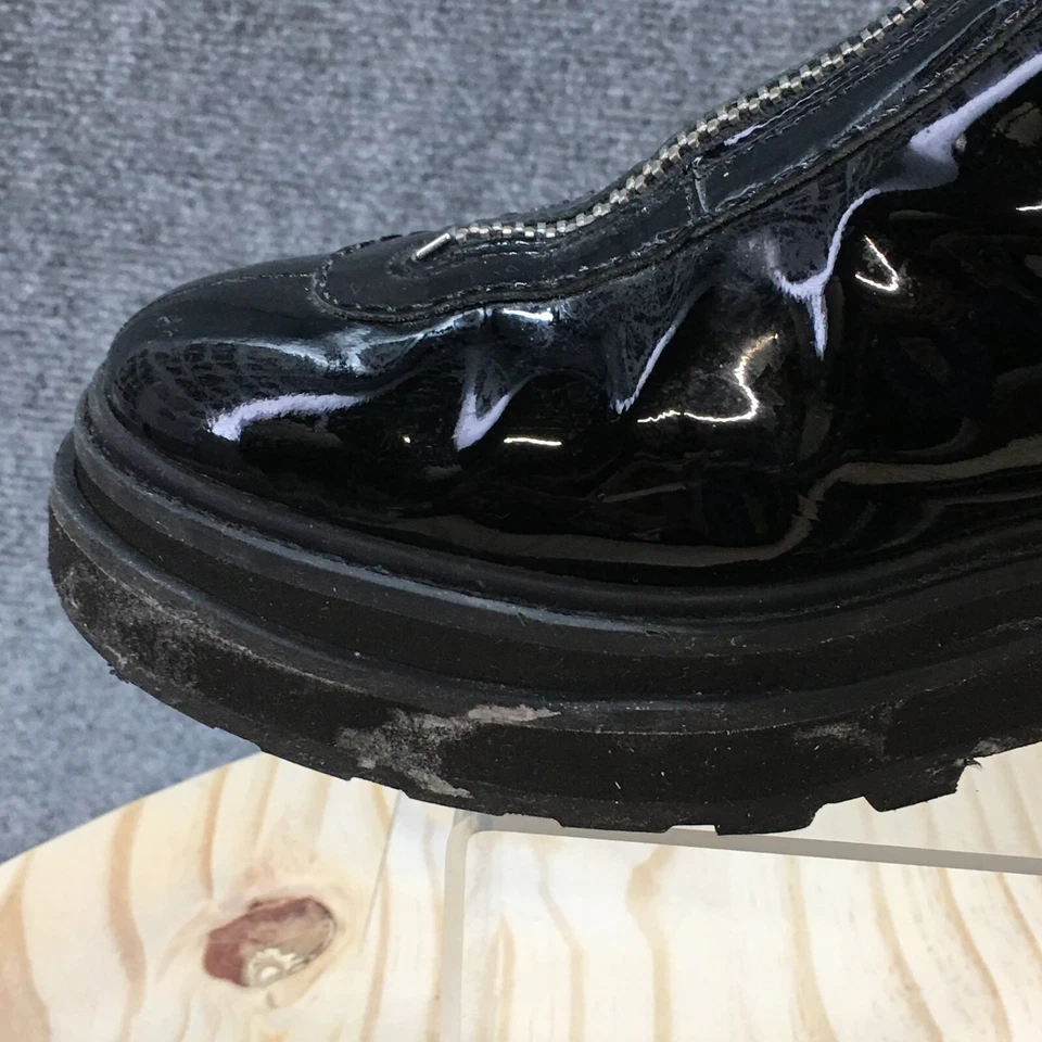 Botas de combate Schutz para mujer 7.5B negras Maryele cremallera frontal informales charol Foto 3 de 4