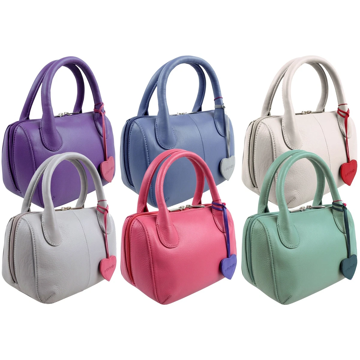 Ladies Leather Twin Handle Mini Grab Bag by Mala; Anishka Collection Handbag