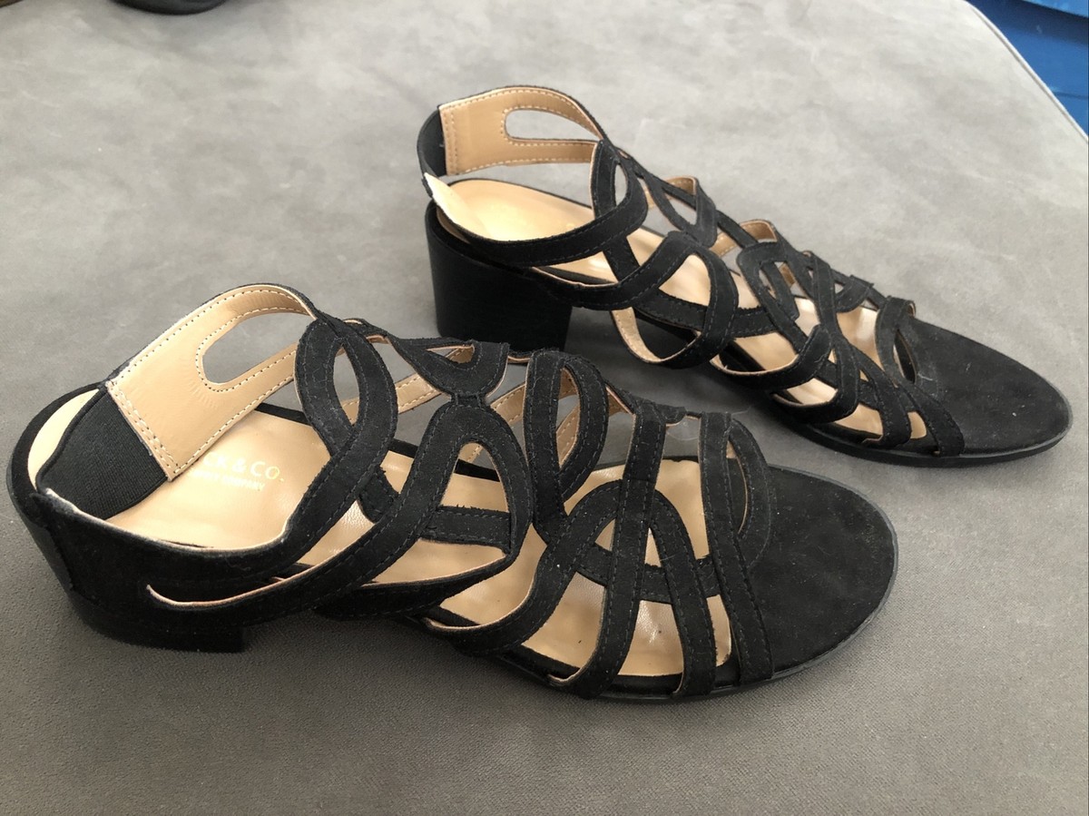 Roebuck And Black Open Toe Slingback Heels Westlyn Women Size