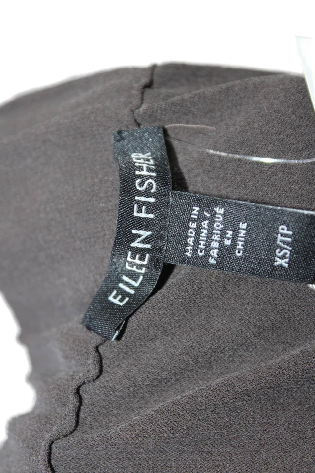 Eileen Fisher Women Dress Pants Dark Gray 100% Silk Petites Size XS - Image 4 of 4