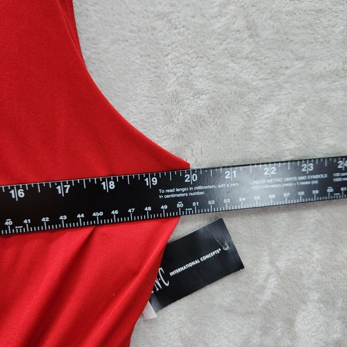 INC International Concepts Dress Womens Large Red Sleeveless Ruched Bodycon - Picture 8 of 10