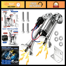 12V 600DB Super Loud Dual Trumpet Air Horn Kit with Compressor for Trucks, SUVs,