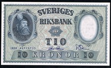 SWEDEN - 10 KRONOR 1958 UNC P 43c