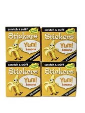 4x Peaceable Kingdom Yum Banana Scratch  Sniff Stickers - 200 Count - NEW
