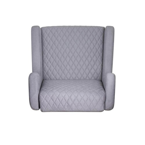 Linon Home Decor Joni Quilted Wingback Gray Polyester Fabric Accent Arm Chair - Picture 3 of 12
