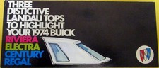 1974 Buick Riviera Electra Century Regal Landau Tops Sales Brochure Leaflet Orig 1974 Buick Riviera Electra Century Regal Landau Tops Sales Brochure Leaflet Orig