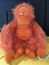 Russ Berrie JABAR Gorilla Ape Monkey 13" Plush Stuffed Glitter Shaggy Orange