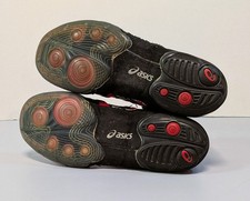 Vintage ASICS Split Second 8 Wrestling Shoes Rare Black Red - men’s 8.5 J001Y