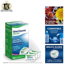 Pharmaceutical Grade Saline Packets - 100 Count for Sinus Allergy Relief
