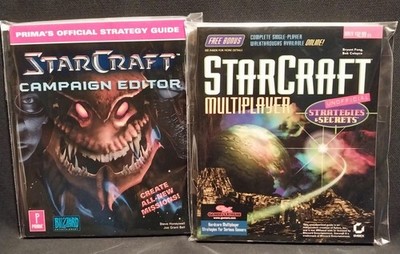 Lot x2 Starcraft Campaign Editor and Strategy Guide 1999 mint in protective bags