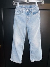 Old Navy Girls' Light Wash High Rise Baggy Wide Leg Denim Jeans Size 8