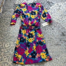 Vintage Ms.12 West Sheer Floral Blouse  Skirt Set Medium