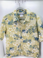 Columbia Sportswear Hawaiian Button Up Shirt Mens M Multicolor Tropical Beach