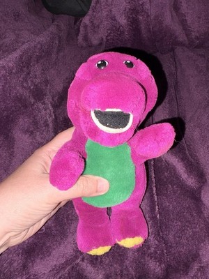 Vintage 1992 Barney Plush Dinosaur Golden Bear Stuffed Animal Purple Green Toy