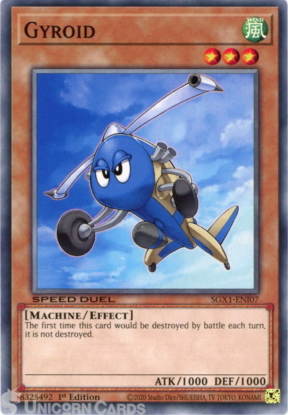 SGX1-ENI07 Gyroid Common 1st Edition Mint YuGiOh Card