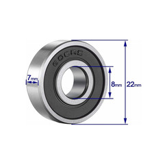20 Pcs 608 2RS Ball Bearings   Bearing Steel and Double Rubber Sealed Miniatu...