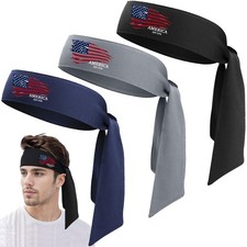 Sweat Band Headbands for Men Women Sweat Wicking Ninja Head Tie Bands Basketb...